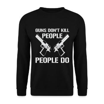 Guns Pistol Lover Gun Owner Shooting - Unisex Sweatshirt - black - Front - Alina (178cm) & Michal (187cm)