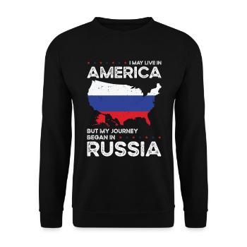 Né Russie Russie États-Unis - Sweat-shirt Unisexe - noir - Devant - Alina (178cm) & Michal (187cm)
