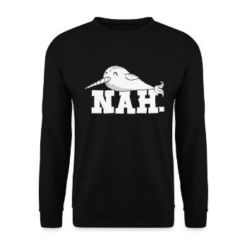 Procrastinating Narwhal Lover Aquatic Animals - Unisex Sweatshirt - black - Front - Alina (178cm) & Michal (187cm)
