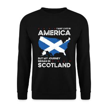 Born Scottish Scotland American USA Citizenship - Unisex Sweatshirt - black - Front - Alina (178cm) & Michal (187cm)
