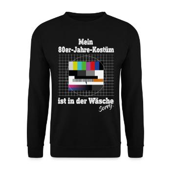 Testbild 80er Jahre Kostüm Ist In Der Wäsche Retro - Unisex Pullover - Schwarz - Vorne - Alina (178cm) & Michal (187cm)