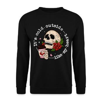 It's Cold Outside Like My Anti Valentine's Day - Unisex Sweatshirt - black - Front - Alina (178cm) & Michal (187cm)