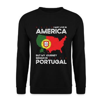 Geboren Portugiesisch Portugal Amerikanisch USA - Unisex Pullover - Schwarz - Vorne - Alina (178cm) & Michal (187cm)