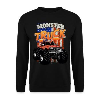 Monstertruck Auto Crush Ich Liebe Monster Truck - Unisex Pullover - Schwarz - Vorne - Alina (178cm) & Michal (187cm)