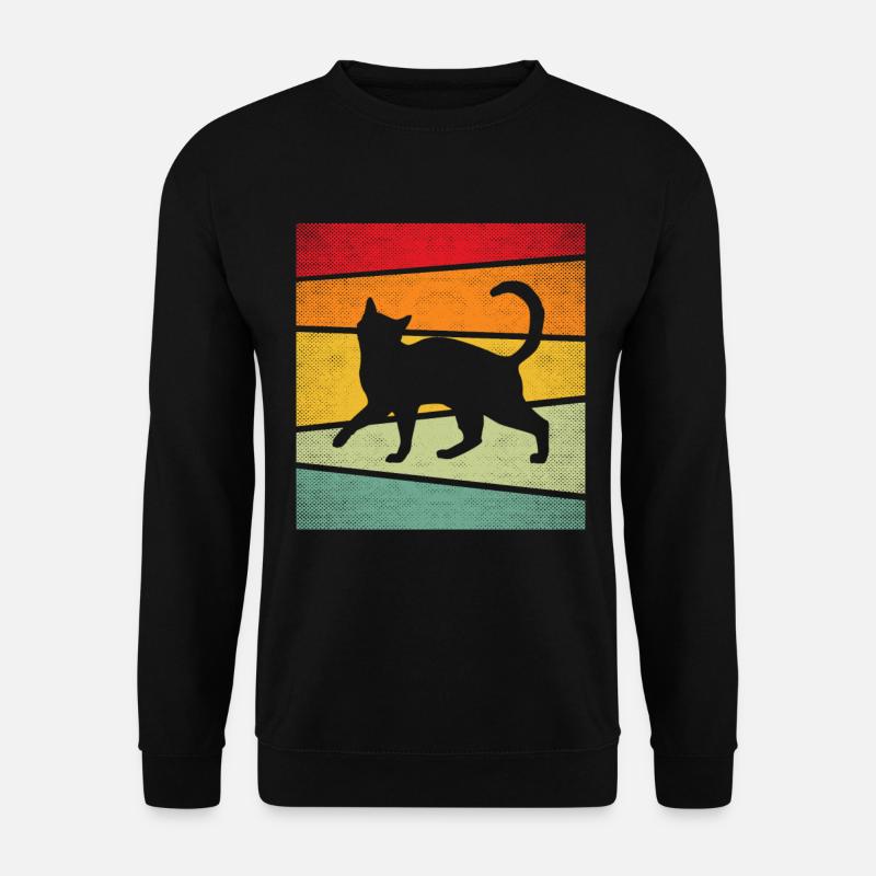 Chat Rétro - Sweat-shirt Unisexe - noir