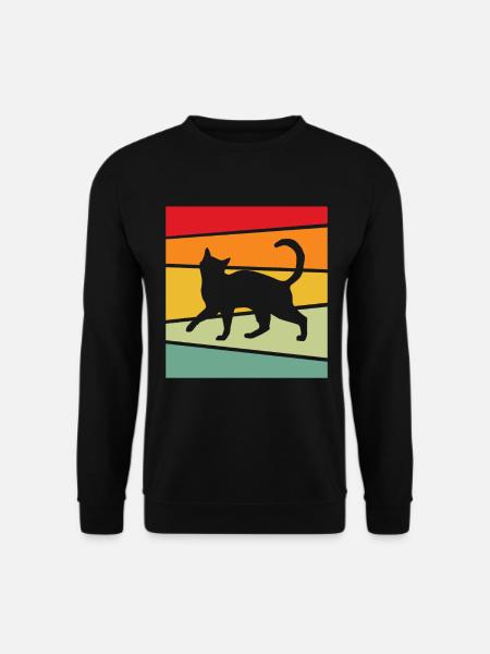 Chat Rétro - Sweat-shirt Unisexe - noir