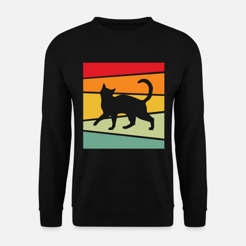 Cat Retro - Unisex Sweatshirt - black