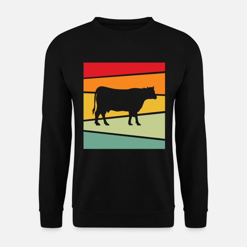 Kuh Retro - Unisex Pullover - Schwarz