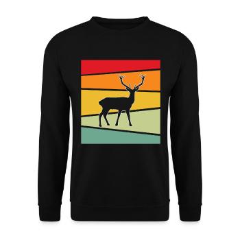 Hirsch Retro - Unisex Sweatshirt - black - Front - Alina (178cm) & Michal (187cm)