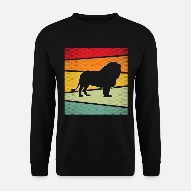 Löwe Retro - Unisex Pullover - Schwarz