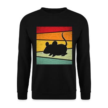 Maus Retro - Unisex Pullover - Schwarz - Vorne - Alina (178cm) & Michal (187cm)