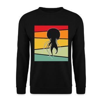 Jellyfish Retro - Unisex Sweatshirt - black - Front - Alina (178cm) & Michal (187cm)