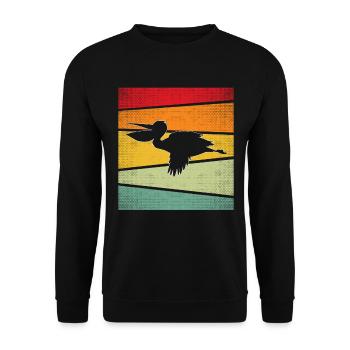 Pelikan Rétro - Sweat-shirt Unisexe - noir - Devant - Alina (178cm) & Michal (187cm)
