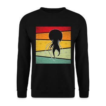 Jellyfish Retro - Unisex Sweatshirt - black - Front - Alina (178cm) & Michal (187cm)