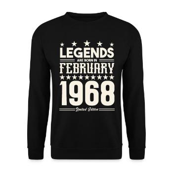 Gift legend February 1968. Gift February 1968. - Unisex Sweatshirt - black - Front - Alina (178cm) & Michal (187cm)