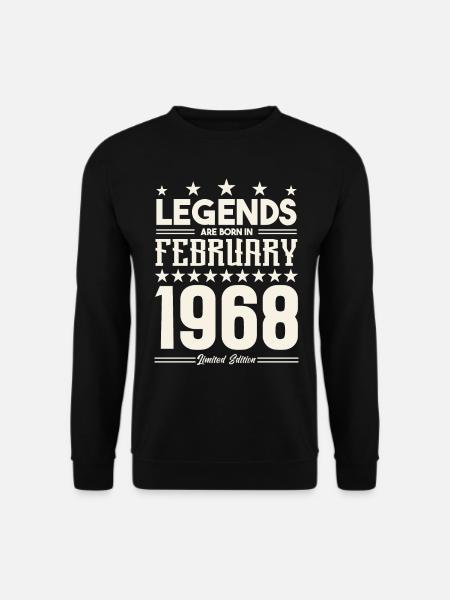 Geschenklegende Februar 1968. Geschenk Februar 1968. - Unisex Pullover - Schwarz