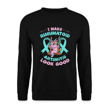 I make rheumatoid arthritis look good - Unisex Sweatshirt - black - Front - Alina (178cm) & Michal (187cm)