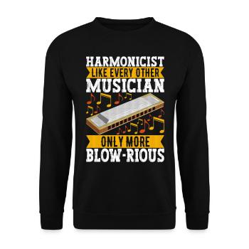 Harmonika Mundharmonika - Unisex Pullover - Schwarz - Vorne - Alina (178cm) & Michal (187cm)