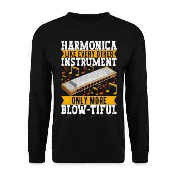 Harmonica Harmonica - Unisex Sweatshirt - black - Front - Alina (178cm) & Michal (187cm)
