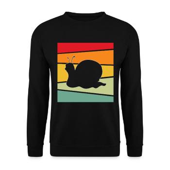 Snail Retro - Unisex Sweatshirt - black - Front - Alina (178cm) & Michal (187cm)