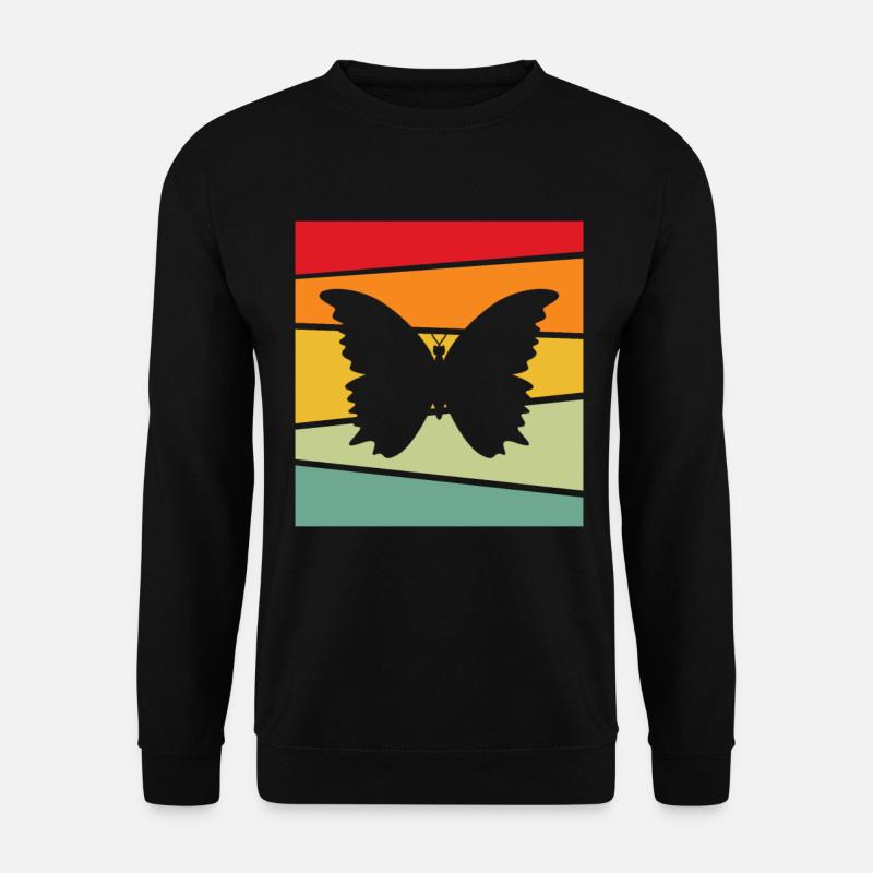 Schmetterling Retro - Unisex Pullover - Schwarz