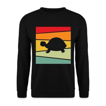 Turtle Retro - Unisex Sweatshirt - black - Front - Alina (178cm) & Michal (187cm)