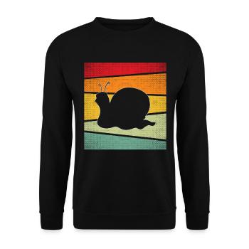 Snail Retro - Unisex Sweatshirt - black - Front - Alina (178cm) & Michal (187cm)