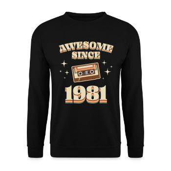 1981 born vintage vintage gift idea retro - Unisex Sweatshirt - black - Front - Alina (178cm) & Michal (187cm)