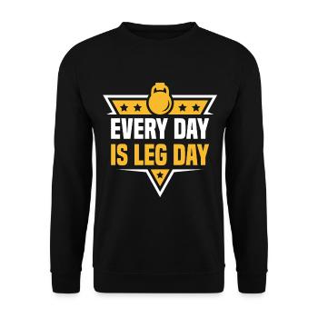 Every Day Is Leg Day Funny For Gym Lover - Unisex Sweatshirt - black - Front - Alina (178cm) & Michal (187cm)