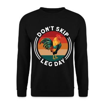 Funny Don't Skip Leg Day For Body Builderrs - Unisex Pullover - Schwarz - Vorne - Alina (178cm) & Michal (187cm)
