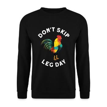 Funny Don't Skip Leg Day For Body Builderrs - Unisex Pullover - Schwarz - Vorne - Alina (178cm) & Michal (187cm)