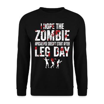 Funny Zombie Leg Day For Gym Lover - Unisex Sweatshirt - black - Front - Alina (178cm) & Michal (187cm)