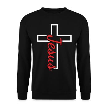 Crucifix Jesus For Christians - Unisex Pullover - Schwarz - Vorne - Alina (178cm) & Michal (187cm)