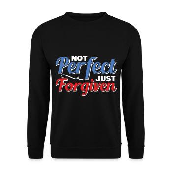 Not Perfect Just Forgiven For Christians - Unisex Sweatshirt - black - Front - Alina (178cm) & Michal (187cm)