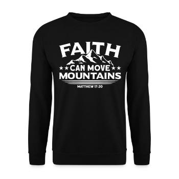 Faith Can Move Mountains For Church Goer - Unisex Sweatshirt - black - Front - Alina (178cm) & Michal (187cm)