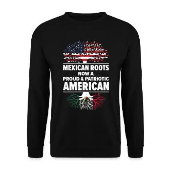 Born Mexican Mexico American USA Citizenship - Unisex Sweatshirt - black - Front - Alina (178cm) & Michal (187cm)