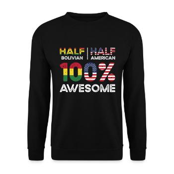 Half Bolivian Bolivia American USA Citizenship - Unisex Sweatshirt - black - Front - Alina (178cm) & Michal (187cm)