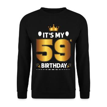 59th birthday 59 years Happy Birthday - Unisex Sweatshirt - black - Front - Alina (178cm) & Michal (187cm)