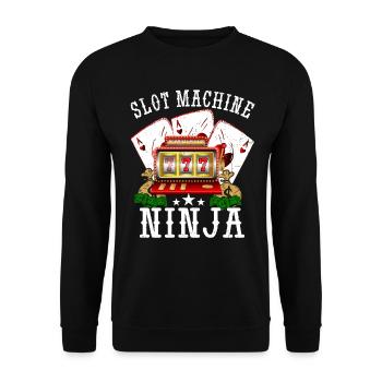 Kasino Glücksspiel Spielautomat Kartenspiel - Unisex Pullover - Schwarz - Vorne - Alina (178cm) & Michal (187cm)