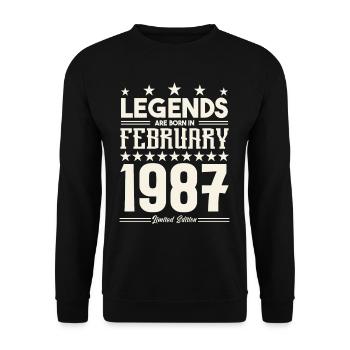 Gift legend February 1987. Gift February 1987. - Unisex Sweatshirt - black - Front - Alina (178cm) & Michal (187cm)