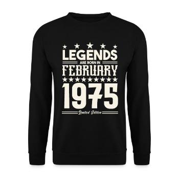 Gift legend February 1975. Gift February 1975. - Unisex Sweatshirt - black - Front - Alina (178cm) & Michal (187cm)