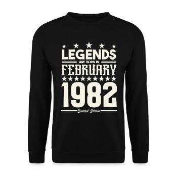 Gift legend February 1982. gift February 1982. - Unisex Sweatshirt - black - Front - Alina (178cm) & Michal (187cm)