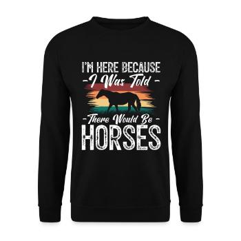 cadeau cavalier - Cadeau cheval - fan de chevaux. - Sweat-shirt Unisexe - noir - Devant - Alina (178cm) & Michal (187cm)