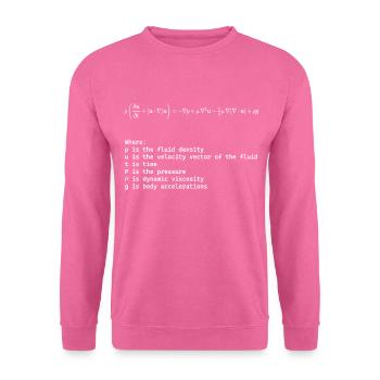 Navier Stokes Equation Fundamental Fluid Dynamics - Unisex Pullover - Pink - Vorne