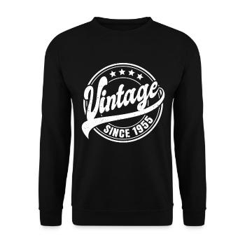 Vintage Since 1955 68th Birthday Gift - Unisex Sweatshirt - black - Front - Alina (178cm) & Michal (187cm)