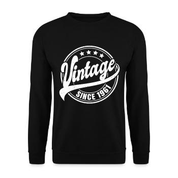 Vintage Since 1961 62nd Birthday Gift - Unisex Sweatshirt - black - Front - Alina (178cm) & Michal (187cm)