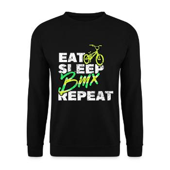 BMX / Bmx Fahrrad / Fahrrad / Geschenk / Radfahrer - Unisex Pullover - Schwarz - Vorne - Alina (178cm) & Michal (187cm)