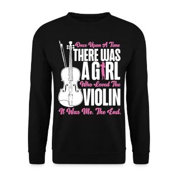 Violin Violinist Girl Once Upon A - Unisex Sweatshirt - black - Front - Alina (178cm) & Michal (187cm)