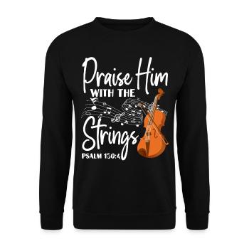 Violon Violoniste Bible Citation Foi - Sweat-shirt Unisexe - noir - Devant - Alina (178cm) & Michal (187cm)
