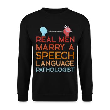 Speech Therapist Therapy Assistant - Unisex Pullover - Schwarz - Vorne - Alina (178cm) & Michal (187cm)